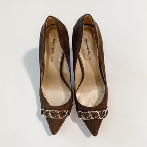 Bandolino Brown and Gold Pumps